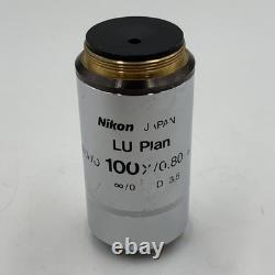 Nikon LU Plan ELWD 100X/0.80 B Microscope Objective Lens Used