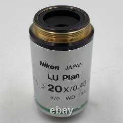 Nikon LU Plan ELWD 20x/0.40 A Microscope Objective Lens Used