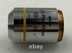 Nikon LU Plan Fluor 10x/0.30 A Infinity/0 WD 15 Microscope Objective Lens Used