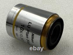 Nikon LU Plan Fluor 10x/0.30 A Infinity/0 WD 15 Microscope Objective Lens Used