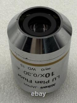 Nikon LU Plan Fluor 10x/0.30 A Infinity/0 WD 15 Microscope Objective Lens Used