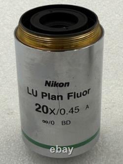 Nikon LU Plan Fluor 20x/0.45 A Infinity/0 WD 4.5 Microscope Objective Used