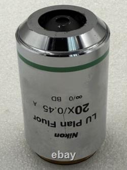 Nikon LU Plan Fluor 20x/0.45 A Infinity/0 WD 4.5 Microscope Objective Used