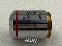 Nikon LU Plan Fluor 5x/0.15 A Infinity/0 WD 18 Microscope Objective Lens Used