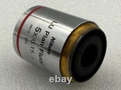 Nikon LU Plan Fluor 5x/0.15 A Infinity/0 WD 18 Microscope Objective Lens Used