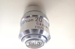 Nikon M Plan 20x/0.40 ELWD 210/0 Microscope Objective Lens Optiphot 210mm