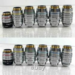 Nikon MICROPHOT FXA Microscope Plan Apo Objective Lens Set 6 As Is 100v