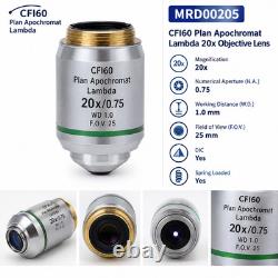 Nikon MRD00205 CFI60 Plan Apochromat Lambda 20x Objective Lens 0.75 DIC