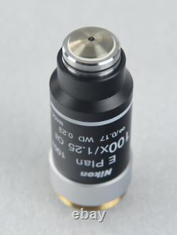 Nikon Microscope E Plan 100x Oil Objective M25 CFI Infinity Eclipse E400 E200