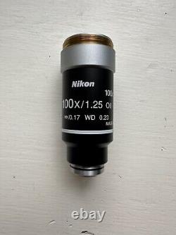 Nikon Microscope Objective Lens CFI Plan 100x/1.25 Infinity 0.17 WD 0.23 M25