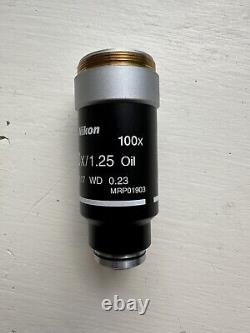 Nikon Microscope Objective Lens CFI Plan 100x/1.25 Infinity 0.17 WD 0.23 M25