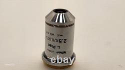 Nikon Microscope Objective Lens L Plan 2.5X /0.075? /0 WD 8.8 EPI for M25