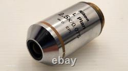 Nikon Microscope Objective Lens L Plan 2.5X /0.075? /0 WD 8.8 EPI for M25 34267