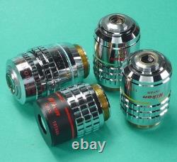 Nikon Microscope Objective Lens Set 4pcs Plan 4x 10x 20x 40x Phase Contrast ELWD