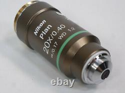 Nikon Microscope Objective Plan 20x/0.40 /0.17 WD 1.2 Hoffman Modulation 20x