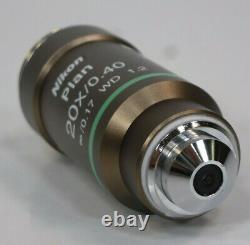 Nikon Microscope Objective Plan 20x/0.40 /0.17 WD 1.2 Hoffman Modulation 20x