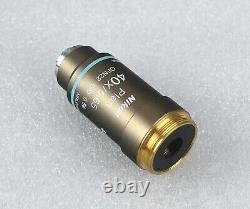 Nikon Microscope Plan 40x Objective Lens M25 CFI Infinity Eclipse for 50i, E400