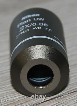 Nikon Mikroskop Microscope Objektiv Plan UW 2x/0,06 WD 7.5 OFN25