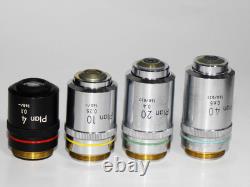 Nikon OPTIPHOT Microscope Plan Objective x4 Lenses Tested Viewable Minor Issue