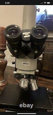 Nikon Optiphot Microscope trinocular head 10,20,40 M plan