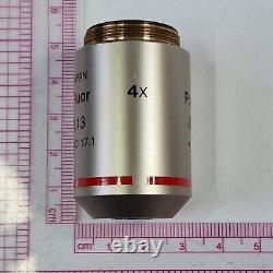 Nikon PLAN FLUOR 4x/0.13 Infinity/- WD 17.1 Microscope Objective Lens VGC