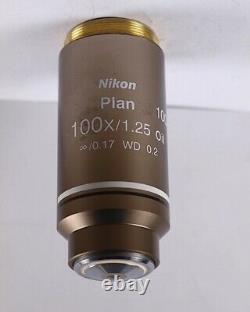 Nikon Plan 100x /1.25 Oil WD 0.2 CFI M25 Eclipse Microscope Objective