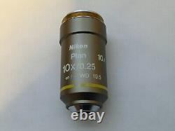 Nikon Plan 10X / 0.25 / WD 10.5. Nikon Eclipse Microscope Objective