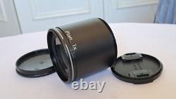 Nikon Plan 1x stereomicroscope objective with both front and rear caps