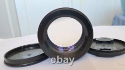 Nikon Plan 1x stereomicroscope objective with both front and rear caps