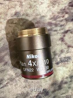 Nikon Plan 4X 0.10? /- WD 30 Microscope Objective