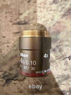 Nikon Plan 4X 0.10? /- WD 30 Microscope Objective