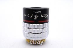 Nikon Plan 4X 4/0.13 160 Microscope Objective Lens. 20.25mm 25077