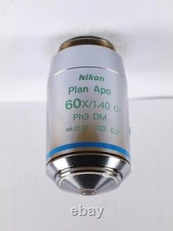 Nikon Plan APO 60x Oil Ph3 DM Phase Contrast Eclipse Microscope Objective