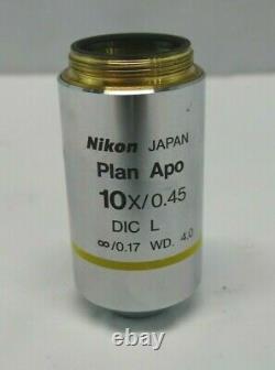 Nikon Plan Apo 10X/0.45 DIC L Microscope Objective