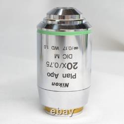 Nikon Plan Apo 20x 0.75 Dic Microscope Objective Used, Cleaned