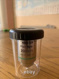 Nikon Plan Apo 20x 0.75 Microscope Objective Lens 0.17 Wd 1.0