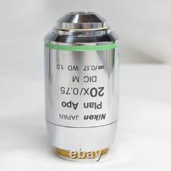 Nikon Plan Apo 20x 0.75 Microscope Objective Lens 0.17 Wd Used Uncleaned