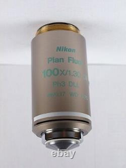 Nikon Plan FLUOR 100x Oil Ph3 DLL Phase CFI Eclipse Microscope Objective