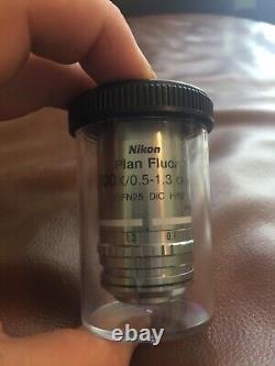 Nikon Plan Fluor 100x/0.5-1.3 Oil Iris DIC Objective MRH02902