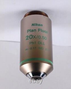 Nikon Plan Fluor 20x /0.5 Ph1 DLL Phase Contrast Eclipse Microscope Objective
