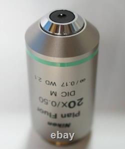 Nikon Plan Fluor 20x/0.50 Microscope Objective Lens DIC M Infinity/0.17 WD 2.1