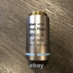 Nikon Plan Fluor 40X/0.75 /0.17 DIC/N2 WD 0.66 Microscope Objective