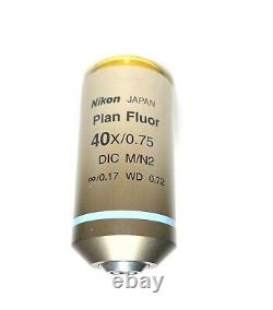 Nikon Plan Fluor 40x /. 75 /0.17 DIC M/N2 Microscope Objective