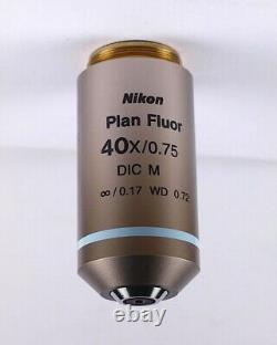 Nikon Plan Fluor 40x /. 75 DIC M Eclipse Microscope Objective