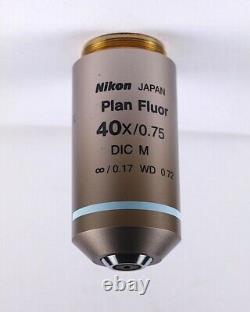 Nikon Plan Fluor 40x /. 75 DIC M Eclipse Microscope Objective