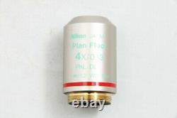 Nikon Plan Fluor 4X/0.13 PhL DL /1.2 WD 16.4 Microscope Objective #2163