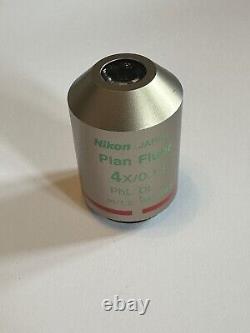 Nikon Plan Fluor 4x 0.13 NA PHL DL WD 16.5 Microscope Objective Lens
