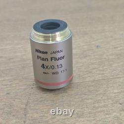 Nikon Plan Fluor 4x/0.13? /- WD 17.1 Microscope Objective Lens