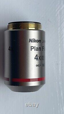 Nikon Plan Fluor microscope objective 4x 0.13, infinity / 0.17, WD 17.1