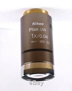 Nikon Plan UW 1x /. 04 Low Power Eclipse CFI Microscope Objective